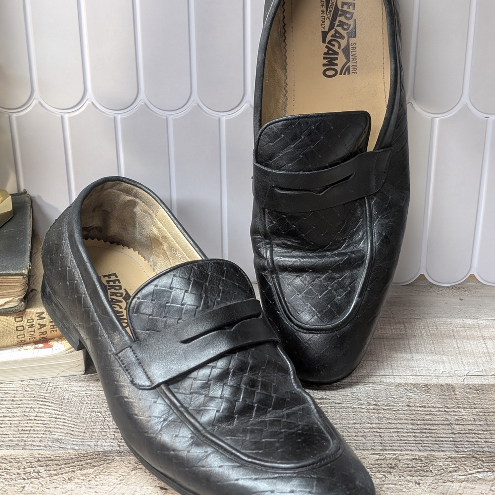 Salvatore Ferragamo Men's Black Loafers 44